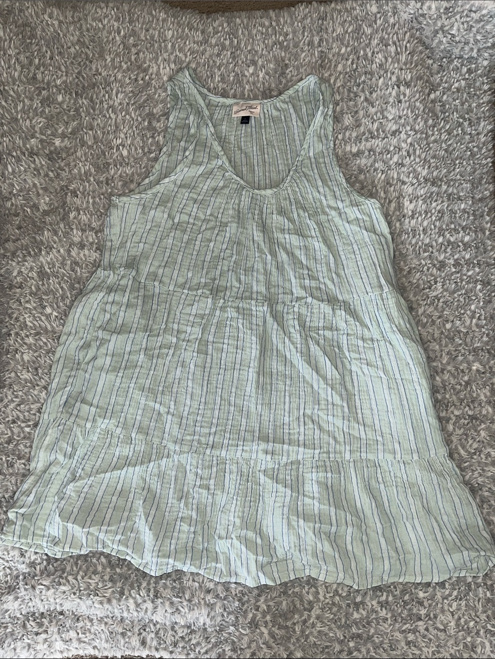 Universal Thread Light Green Striped Tank Dress